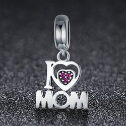 Biżuteria SayU Charms zawieszka Miłość do Mamy drogocenne serce I Love Mom
